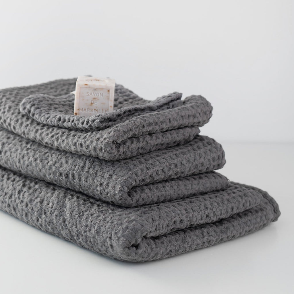 Honeycomb Waffle Towel Set (Dark Grey)