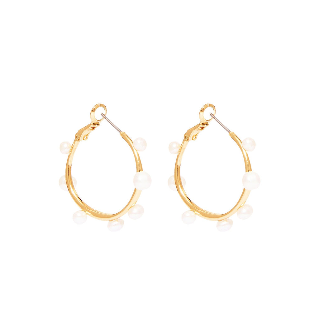 Mini Isla Pearl Hoop Earrings