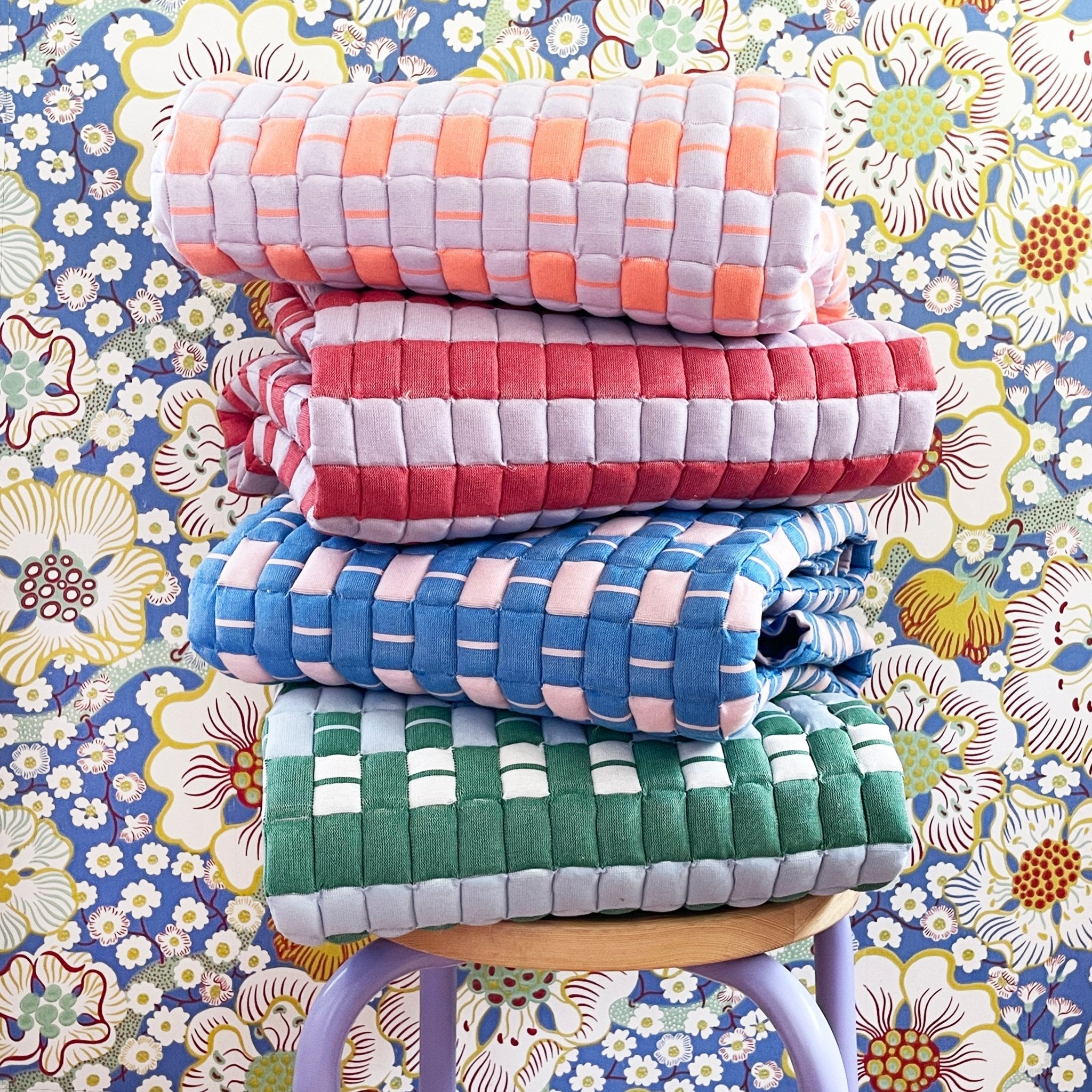 Quilted Sujani Throw Blanket