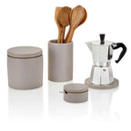 Concrete Salt Cellar with Spoon: Gray