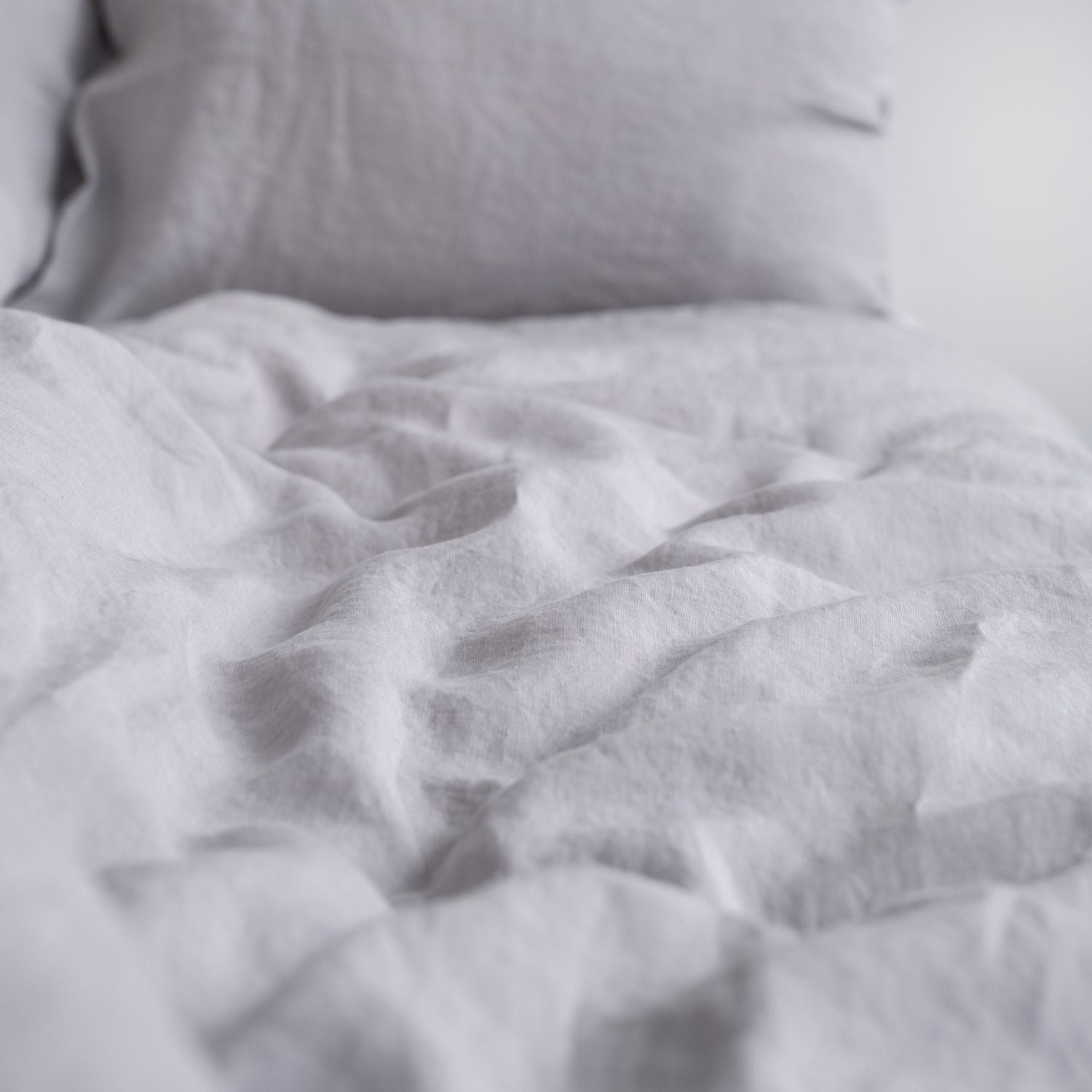 Linen Tales Light Grey Linen Duvet Cover Set