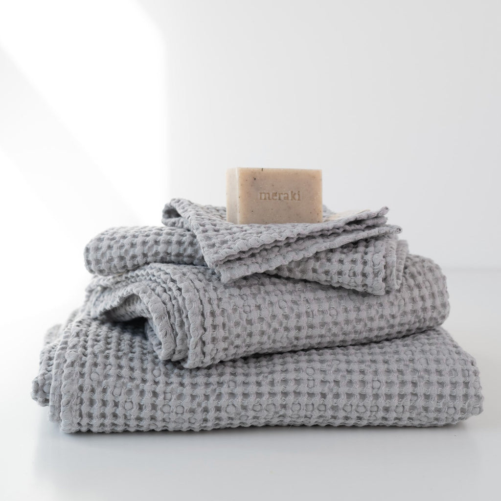 Honeycomb Waffle Towel Set (Light Grey)