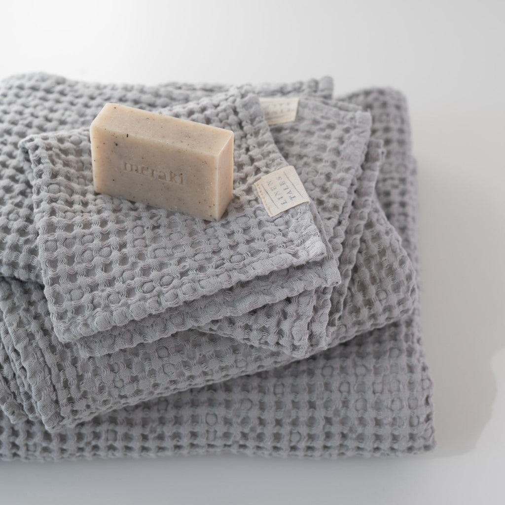Honeycomb Waffle Towel Set (Light Grey)