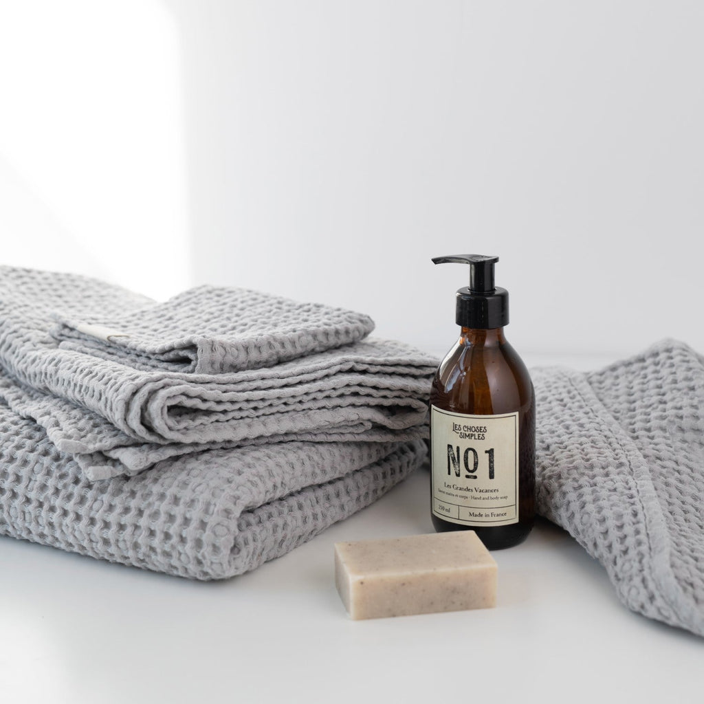 Honeycomb Waffle Towel Set (Light Grey)