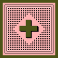 Archie Bandana No. 6 - Pink and Olive Dots Art Print