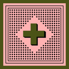 Archie Bandana No. 6 - Pink and Olive Dots Art Print