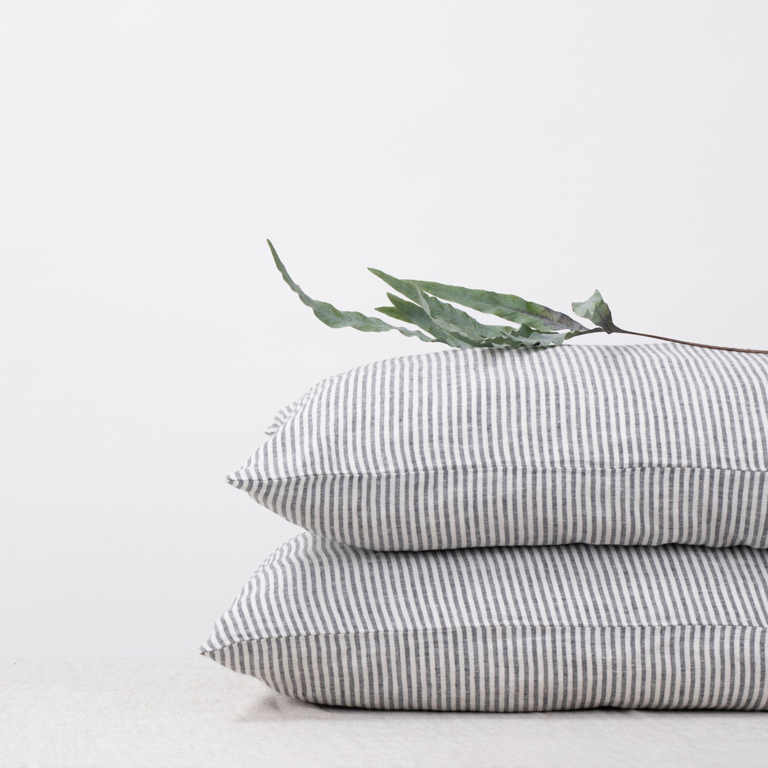 Thin Black Stripes Linen Pillowcase