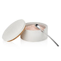 Concrete Salt Cellar with Spoon: White