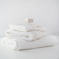 White Linen & Cotton Honeycomb Waffle Towel