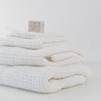 White Linen & Cotton Honeycomb Waffle Towel
