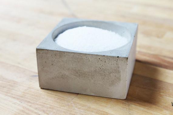Concrete Square Pinch Bowl: Gray